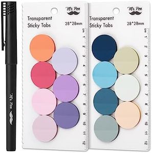 Mr. Pen- Transparent Sticky Notes, 560 Pcs, Pastel Colors, Round Translucent Sticky Notes, Sticky Note Tabs, Pastel Sticky Notes, See Through Sticky Notes Transparent, Bible Sticky Notes