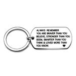 lauhonmin Key Chain Ring You Are Braver Stronger Smarter Than You Think Pendant Family Friend Gift Stainless Steel (Style B)