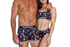 Cloundies Matching Underwear for Couples - Pineapple Design Cotton Undies Set with Socks - His and Hers Gifts, Pineapple, Small