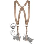 C Coiro Camera Harness for 2 Cameras – Dual Shoulder Leather Camera Strap – Double Camera Harness for DSLR/SLR, Beige, One size - Adjustable