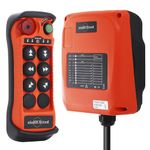 Q600 12-24V AC/DC Wireless Remote Control Crane Radio Industrial Overhead Bridge Electric Chain Hoist Controller Transmitter and Receiver 12-24V 6 Channel Button w/Emergency Stop