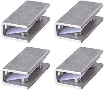 4Pcs Stainless Steel Glass Shelf Clip Clamp Bracket Support Adjustable 304 Stainless Steel Glass Clip Shelf Brackets Holder Support 0.3" to 0.5"/ 8 to 12mm Thick