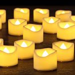 Yakpo 48 Pack 3.8cm x 3cm Tea Lights Battery Operated Votive Candles, Flameless Flickering LED Tealights Electric Outdoor Flicker Fake Tealight Candles Bulk for Wedding Halloween Christmas Decorations