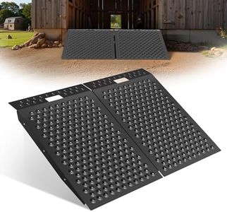 VNN 36" x 48" Shed Ramp for Riding Mower - 1500 LB Capacity Shed Ramps, Anti-Slip Punch Plate Ramp for ATV, Motorcycles, Garages & Barns (2PC, Black, Alloy)