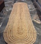 Eco friendly OVAL BRAIDED NATURAL JUTE GOLD Handmade 100% Natural Jute Fair Trade Reversible Machine Washable flat weave Dhurrie Rugs Mats & Hall Runner XS - XL Large (Runner 55x180cm - (1'10"x5'11"))