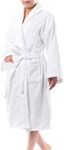 alpine swiss Blair Womens Cotton Terry Cloth Bathrobe Shawl Collar Velour Spa Robe,White,Small / Medium