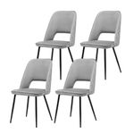 MECHYIN Dining Chairs Set of 4, Velvet Upholstered Kitchen Chair, Mid-Century Modern Dining Chairs with Metal Legs for Living Room, Dining Room, Kitchen