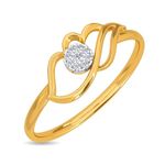 KISNA Real Diamond Jewellery 14KT Yellow Gold SI Diamond Ring for Women | Enhanced Curve S9