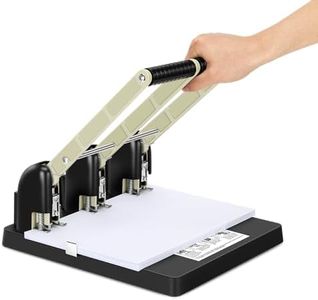 Heavy Duty 3 Hole Paper Punch,150 Sheet Capacity,Ergonomic Handle, Large Capacity Tray and Durable Metal, for Office, Home & Print Shop Use,Replaceable Cutter Head