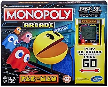 Hasbro MONOPOLY - Arcade Pac-Man Board Game - Relive the 80's - Includes Electronic Banking & Arcade Unit - 2 to 4 Players - Family Board Games and Toys for Kids - Boys and Girls - Ages 8+ Multicolor E7030