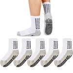 Marchare Boys Soccer Socks Athletic Sports Socks 10-14 Years Hospital Grip Socks For Boys Girls 5 Pack