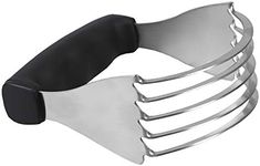 Stainless Steel Heavy Duty Pastry Cutter Dough Blender with 5 Razor-Sharp Blades by Home Basics | Ergonomic Comfort Grip for Versatile Baking and Cooking