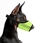 YAODHAOD Dog Muzzle, Breathable Soft Nylon Muzzle for Small Medium Large Dogs Anti Biting Barking Chewing, Adjustable Strap Mesh Soft Dog Muzzle Allows Panting and Drinking (Green, XXL)