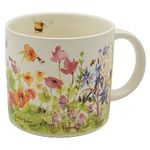 The Unemployed Philosophers Guild Bee Garden Coffee Mug - Features Beautiful Watercolor Flowers and Buzzing Bees - Comes In A Fun Gift Box, 14 oz