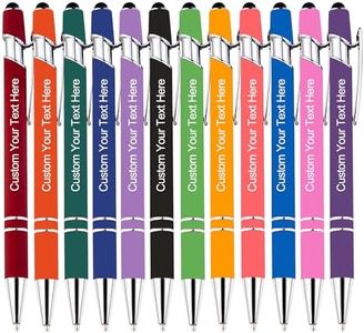 KOLOWKO Personalized 2-in-1 Ballpoint Pen & Stylus - Custom Text/Name/Message - Bulk Order Up to 1000 Pens for Business, Graduation, Anniversary