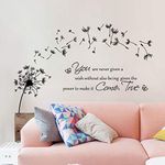 decalmile Dandelion Wall Stickers Quotes Inspirational Letters Wall Decals Living Room Bedroom Wall Decor