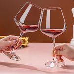 smart "serve" Premium Crystal Wine Goblet Glasses Set of 6 | 440ml Lead-Free Clear Glass | Elegant & Reusable | Ideal Gift for Weddings, Anniversaries, Parties & Home Use