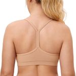 MOMANDA Women's Nursing Sports Bra Breastfeeding Maternity Support Y Back Racerback Padded Workout Yoga Bras Natural L