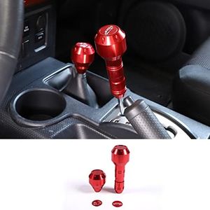 HIRUFAIT Car Shifter Knob Stick Head Replacement for Toyota FJ Cruiser 2007-2021 Accessories, Aluminum Alloy Automotive Gear Shift Handle Lever Head Replacement Interior Decoration (Red)