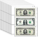 15 Sheets Paper Money Collection Supplies Pages, Currency Collecting Book Album Sleeves, 45 Pocket Money Stamp Page Holders for Standard 9-Hole Coin Collector Binder