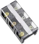 sourcing map Dual Rows 3 Positions 600V 60A Wire Barrier Block Terminal Strip