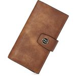 BOSTANTEN Womens Wallet Genuine Leather Wallets Large Capacity Cash Cluth Purses Two-Tone Brown