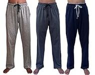 3 Saver Pack-100% Cotton Jersey Knit Pajama Pant Pajama Bottoms-Yarn-dye (Combo A. (Light Grey, Dark Grey, Navy), X-LARGE)