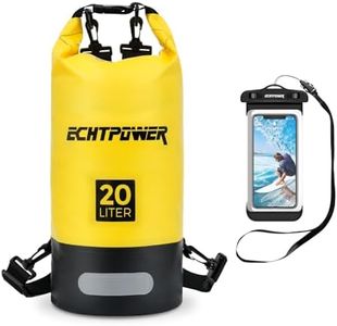 ECHTPower Sac Étanche 5L 10L 20L, Sac Étanche Nautique avec Sangle Réglable et Pochette Étanche pour Téléphone, Sac à Dos Imperméable Dry Bag Waterpoof Bateau/Canoë/Kayak/Natation/Plage/Voyage