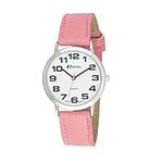 Ravel Large Case Fashion on PU Strap Women's Quartz Watch with White Dial Analogue Display and Pink Plastic Strap R0105.13.5