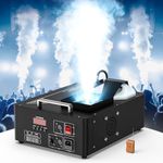 Smoke Machine with 24 Colorful LED Lights Stage Effect, 1800W Vertical Fog Machine with Wireless Remote Control, Portable Fogger for Party Halloween Decorations Outdoor Wedding Christmas