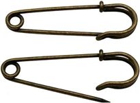 Amanaote Bronze Safety Pins 63mm X 20 mm Size Jewelry for Kilts Blankets Skirts Crafts Pack of 15