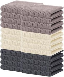 Homaxy 100% Cotton Waffle Weave Kitchen Dish Towels, Ultra Soft Absorbent Quick Drying Cleaning Towel, 13 x 28 Inches, 24-Pack, Mixed Color