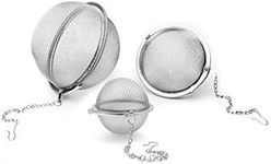 Mayata 3pcs Stainless steel fine mesh seasoning ball kitchen soup spice stew filter kitchen tool metal tea bag tea ball (3pcs Round Shape)