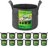 Delxo 12-Pack 10 Gallon Heavy Duty Aeration Fabric Pots Thickened Nonwoven Fabric Pots Plant Grow Bags Grey