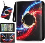 XSHNUO Trading Card Binder,4 Pockets 440 Cards Holder Collector Album with 55 Removable Sleeves Compatible with Pokemon Cards Football Card TCG Game Sports Cards, Black