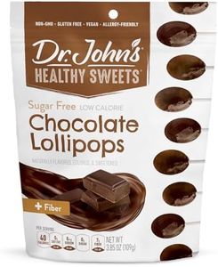 Dr. John’s Sugar Free Candy, Healthy Lollipops with Zero Sugar, Low Calorie Snacks, Keto Friendly Hard Candy Sweets, Chocolate Oval, 14 Count, 3.85 OZ
