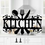 Zercart Metal Kitchen Sign, Black Metal Kitchen Wall Art, Metal Word Wall Art, Kitchen Decor Sign for Kitchen, Walls, Dining Room, Living Room, Housewarming