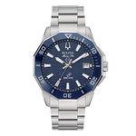 Bulova Marine Star Ceramic men's watch blue background 96B433 ceramic bezel