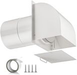 [Upgraded] Hon&Guan 6 Inch Hooded Wall Vent with Removable Mesh and Cover, Arc-Shaped 6'' Exhaust Vent Cover Cap for Kitchen Range Hood/Dryer/Bathroom Exhaust(Galvanized Steel, White)