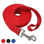 MS PET HOUSE Nylon Dog Training Lead Dog Leash Long Leash 30 Ft Long Leash for Dogs (1" Inch Thick) (Red, 30 FT)