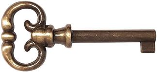 cyclingcolors Vintage Style Open Barrel Skeleton Key Hole Head Furniture Cabinet Antique (Key-Aged Brass), Pack of 1