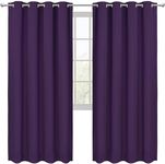 Utopia Bedding Blackout Curtains 84 Inches Length 2 Panels, Thermal and Sound Insulated Grommet Drapes for Bedroom, Kitchen and Living Room (52x84 Inches, Purple, Set of 2)