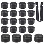 AUTOUTLET 20 Pcs Grey Wheel Nut Caps Bolt Covers 17 mm Universal including 16 Standard Ones 4 Locking Ones Removal Tool