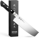 Kimura Nakiri Knife, [Made in Japan], 6.5 inch Professional Chef Knife, Ultra Sharp High Carbon Molybdenum Stainless Steel Kitchen Knives, Chefs Knife with Ergonomic Handle - Japanese Chef's Knife