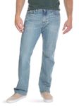 Wrangler Authentics Men's Regular Fit Comfort Flex Waist Jean, Chalk Blue, 44W x 34L