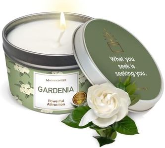 Magnificent 101 Long Lasting Gardenia Scented Smudge Candle | 6 Oz - 35 Hour Burn | All Natural Candle for Manifestation, Purification & House Energy Cleansing