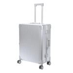 Professional Makeup Trolley Case Aluminium with LED Mirror, Rolling Cosmetic Storage Organizer with Adjustable Legs, Lockable Travel Vanity Case for Makeup Artists & Salon Use (Silver)