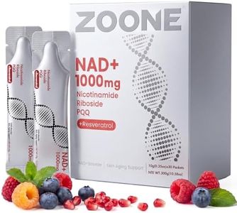 Zoone NAD 1000mg Liquid 30 Packets, NAD Resveratrol Supplement with NR & PQQ for Cellular Energy & Healthy Aging, NAD Plus, NAD+ Supplements for Men & Women