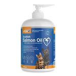 Zipvit Salmon Oil for Dogs 1 Litre, 100% Pure Scottish Salmon Oil. Natural Omega 3, 6 & 9 Supplement for Dogs and Cats. Supports Healthy Coat and Skin and Maintains Joint and Brain Health.