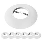 [6-Pack] PROCURU 6" Open Metal Ring Trim for Recessed Can Lights - for BR30, PAR30, LED, Incandescent, CFL, Halogen (White (6-Pack))